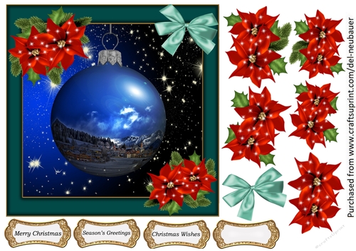 Poinsettia Bauble scene