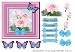 Soft Pink Watercolour Roses