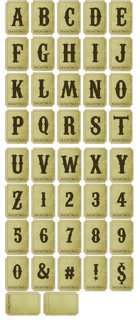 Grungy Raffle Ticket Alphabet Set