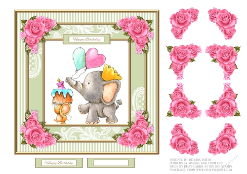 Cute Critters Birthday Topper - Card Two