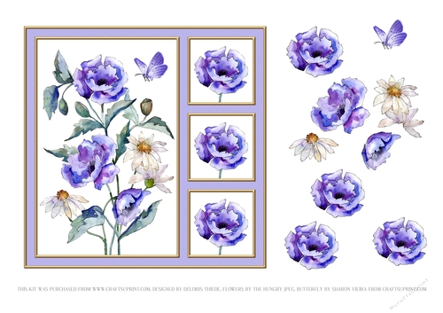 Purple Poppies Card One