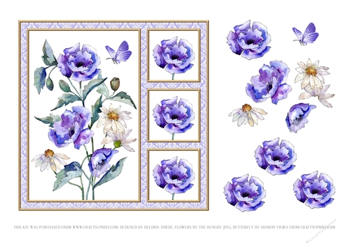 Purple Poppies Card Two