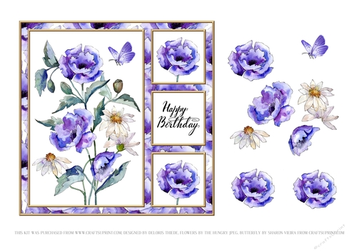 Purple Poppies Card Four