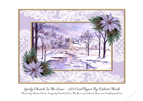 Lovely Watercolor Church Scene Topper