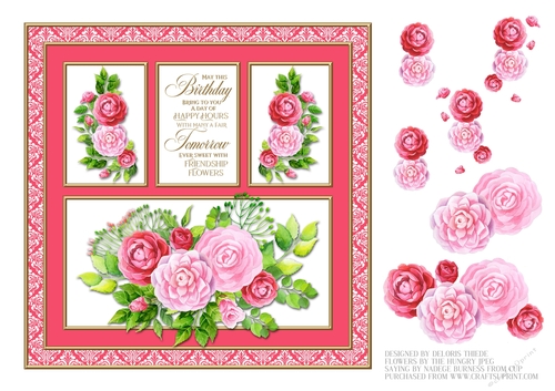 Friendship Flowers Birthday Topper