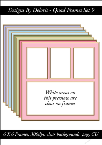 Quad Frames Set 9 (Floral Family Color Palette)
