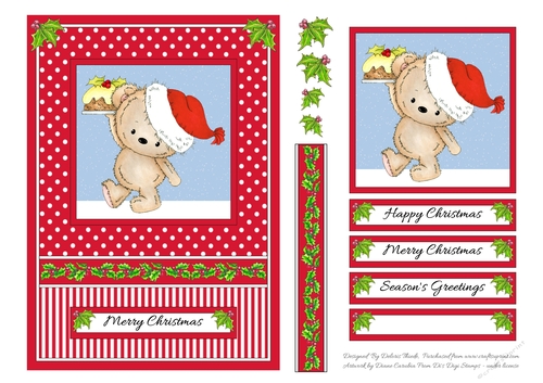 Cute Little Santa Bear Topper