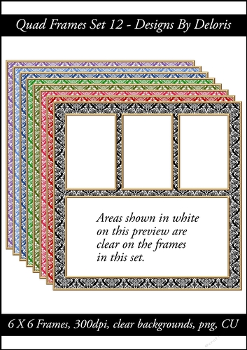 Quad Frames Set 12 (Holiday Colors)