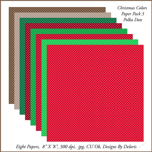 Polka Dot Paper Pack 3 (Christmas Colors)