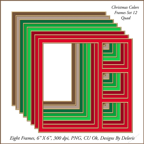 Quad Frames Set 12 (Christmas Colors)