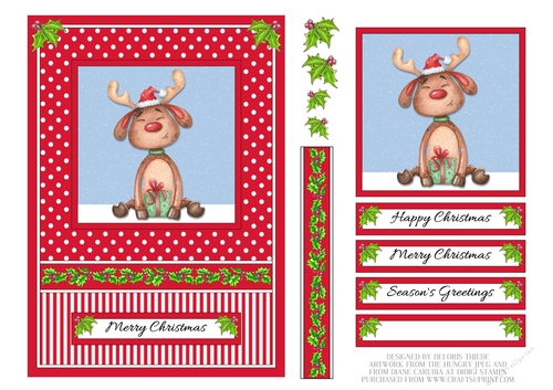 Cute Reindeer Holiday Topper