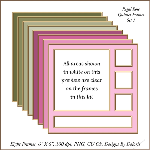 Quintet Frames Set 1 (Regal Rose Color Palette)