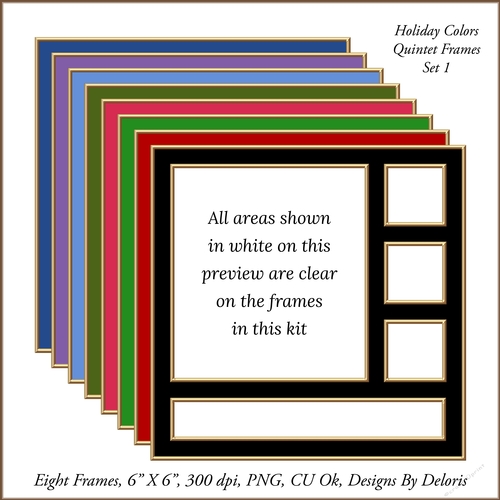 Quintet Frames Set 1 (Holiday Color Palette)