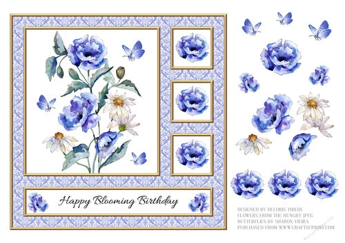 Lovely Watercolor Poppies - Card One
