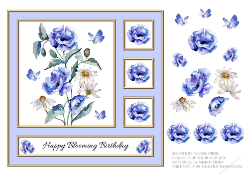 Lovely Watercolor Poppies - Card Two