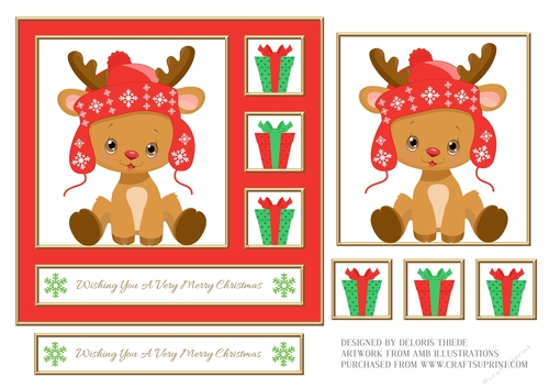 Cute Reindeer Holiday Topper