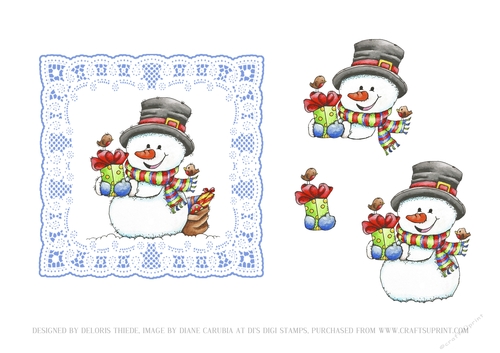 Cute Little Snowman Holiday Topper (Blue)