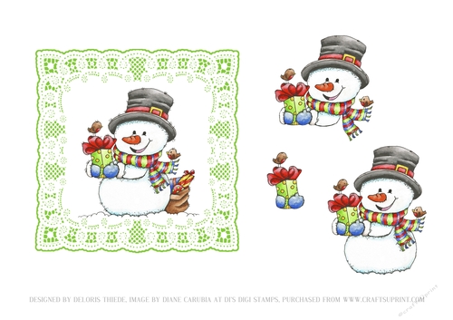 Cute Little Snowman Holiday Topper (Green)