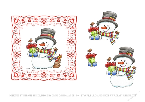 Cute Little Snowman Holiday Topper (Red)