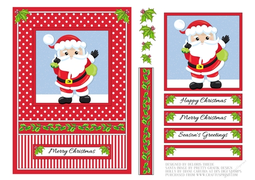 Cute Santa Topper (Card One)