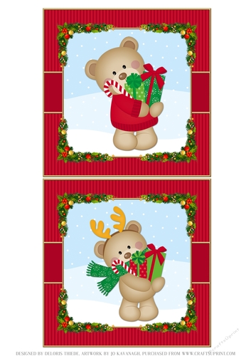 Cute Teddy Bear Holiday Toppers (Set Three)