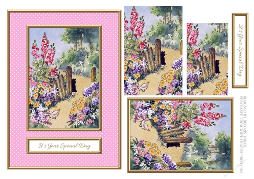 Its Your Special Day Garden Topper (Pink Polka Dots)