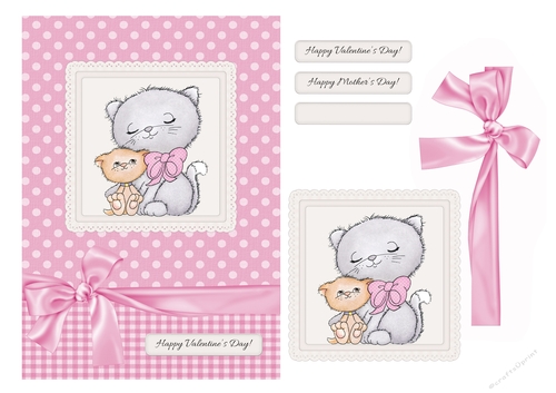 Valentines Day Or Mothers Day Kitties Topper