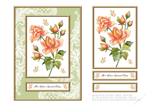 Lovely Watercolor Roses On Lace