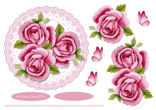 Lovely Watercolor Roses (Pink)