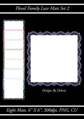 Lovely Lace Mats Set 2 (Floral Family)