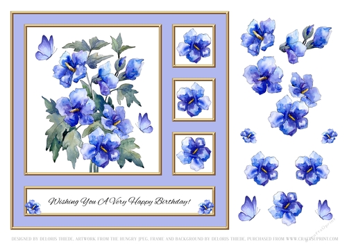 Lovely Watercolor Flowers (Card One)