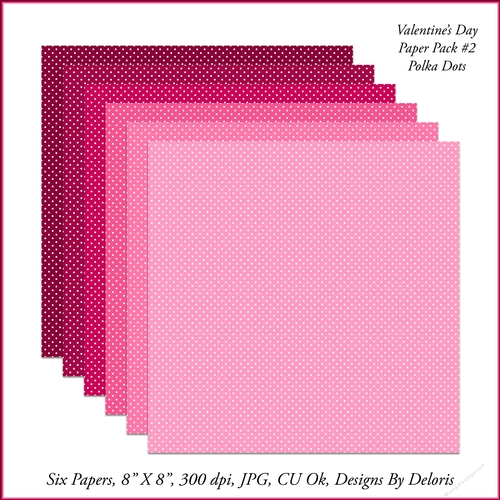 Cute Polka Dot Paper Pack 2 (Valentines Day)