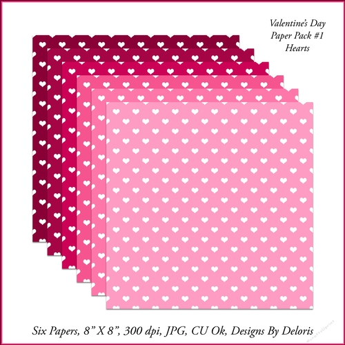 Hearts Print Paper Pack 1 (Valentines Day)