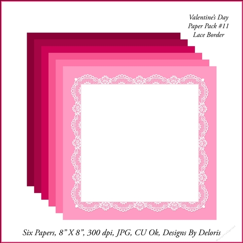 Lovely Lace Paper Pack 11 (Valentines Day)