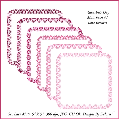 Lace Mats Set 1 (Valentines Day)