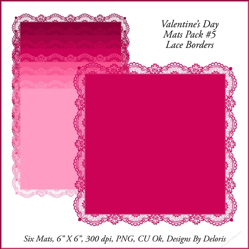 Lace Mats Set 5 (Valentines Day)