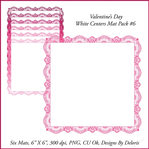 Lace Mats Set 6 (Valentines Day)