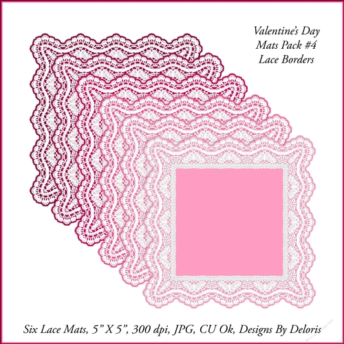 Lace Mats Set 4 (Valentines Day)
