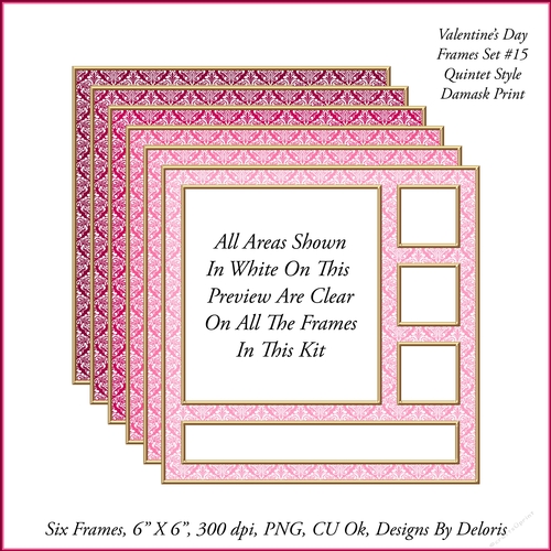 Quintet Style Frames Set 15 (Valentines Day)