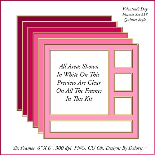 Quintet Style Frames Set 18 (Valentines Day)