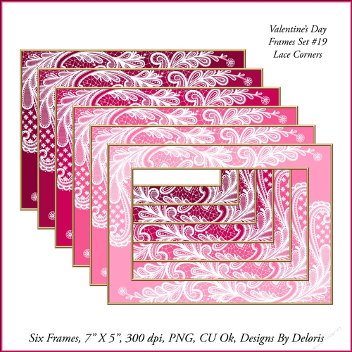 7 X 5 Lace Frames Set 19 (Valentines Day)