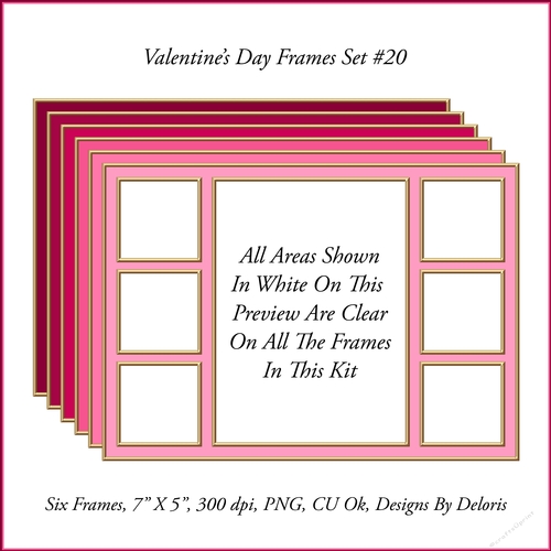 7 X 5 Frames Set 20 (Valentines Day)