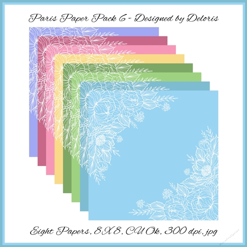 Lovely Flowers Paper Pack 6 (Paris Colors)