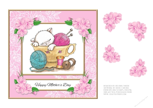 Cute Kitty Mothers Day Topper