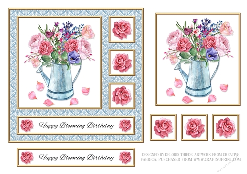 Lovely Watercolor Roses (Blue)