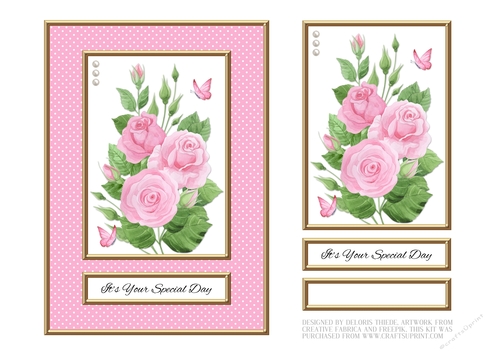 Lovely Pink Roses (Card #1)