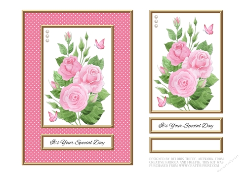 Lovely Pink Roses (Card #3)