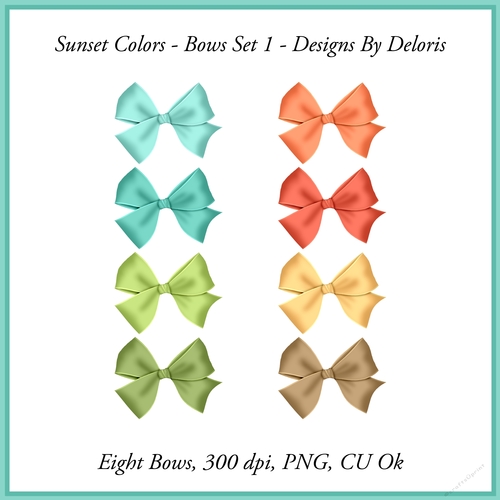 Bows Set 1 (Sunset Colors)
