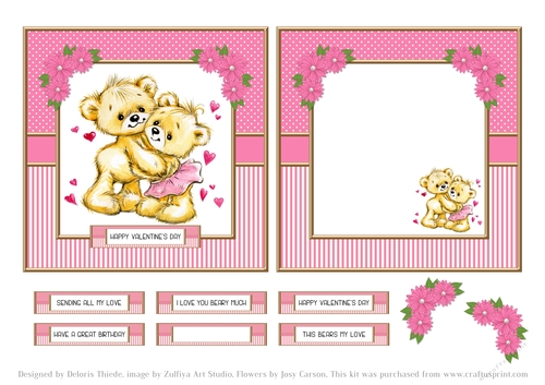 Cute Teddy Bear Topper - Valentine/Birthday
