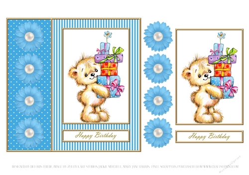 Cute Teddy Bear Birthday Topper